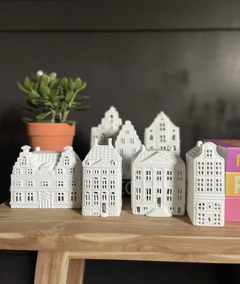 Waxinelichthouder - Set Van 4 - Rembrandthuis - Grachtenpand - Nieuwe Woning - Hollandse Cadeautjes - Image 4