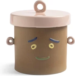 &Klevering | &K Amsterdam Jar Shy | Stenen Pot Met Gezicht