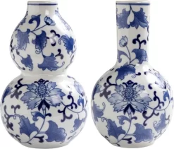 Vaasjes Set - 20 Cm - &klevering - Vazen - Delfts Blauw - Cadeau Vrouw Verjaardag