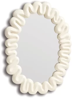 &Klevering Mirror Dribble White | &Klevering Spiegel Dribbel Wit | Wandspiegel 41.5 X 29.5 Cm Wit