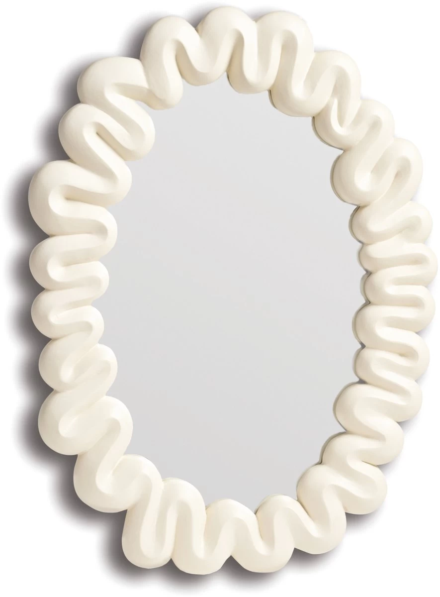 &Klevering Mirror Dribble White | &Klevering Spiegel Dribbel Wit | Wandspiegel 41.5 X 29.5 Cm Wit