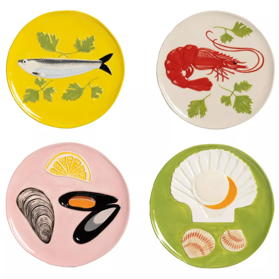 & Klevering &klevering De La Mer Gebaksbordje Ø16 Set Van 4