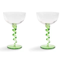 & Klevering &klevering Spiral Coupe Champagneglazen Set Van 2 Groen