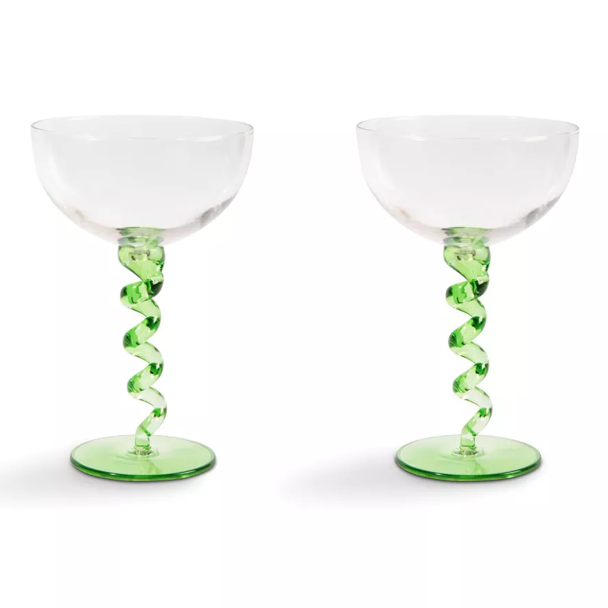 & Klevering &klevering Spiral Coupe Champagneglazen Set Van 2 Groen