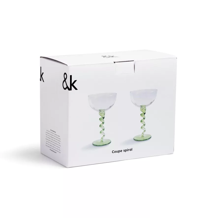 & Klevering &klevering Spiral Coupe Champagneglazen Set Van 2 Groen - Image 5