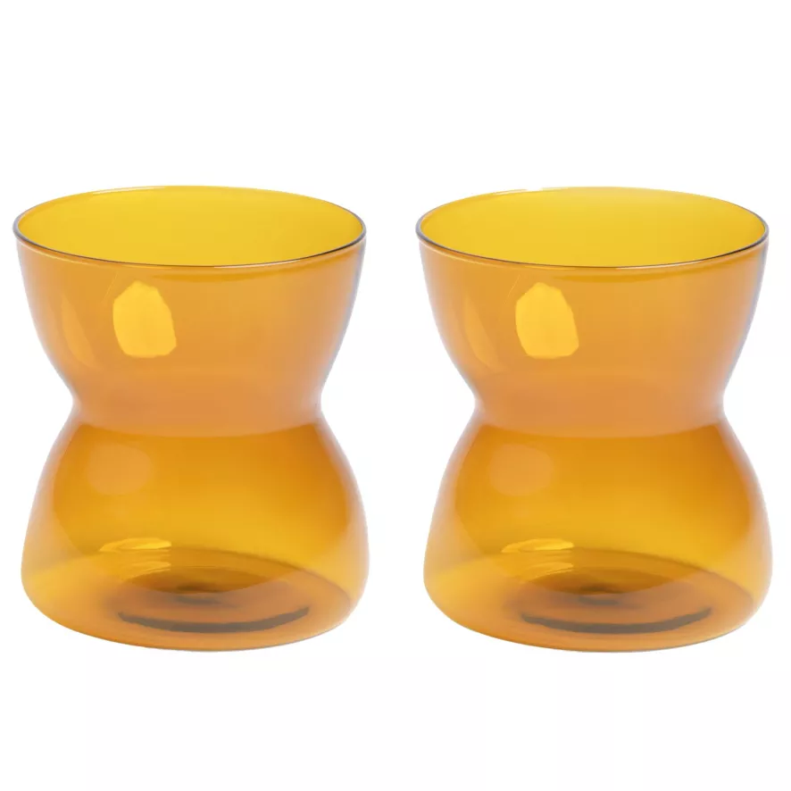 & Klevering &klevering Totem Glazen Set Van 2 Oranje