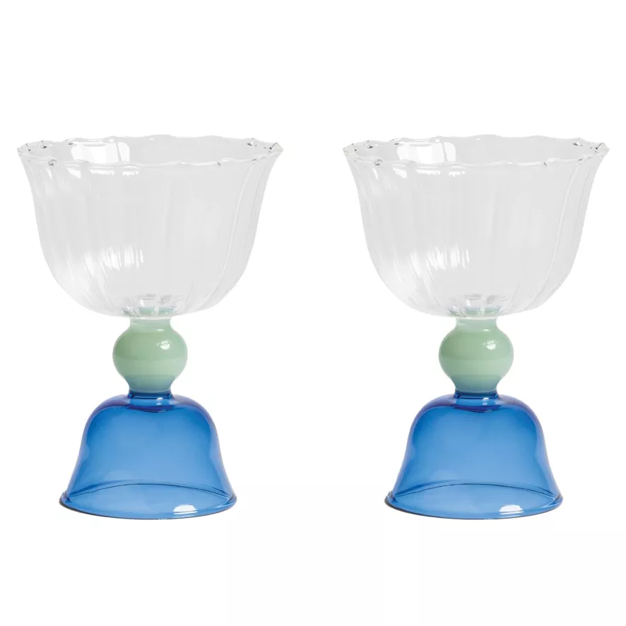 & Klevering &klevering Tulip Wijnglazen Set Van 2 Blauw