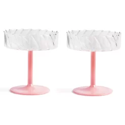 & Klevering &klevering Twirl Coupe Champagneglazen Set Van 2 Roze