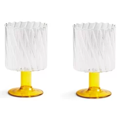 & Klevering &klevering Twirl Wijnglazen Set Van 2 Geel